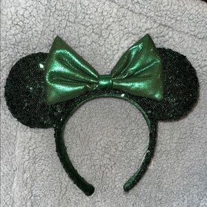 Disney Parks Green Sequin Mouse Ears Headband